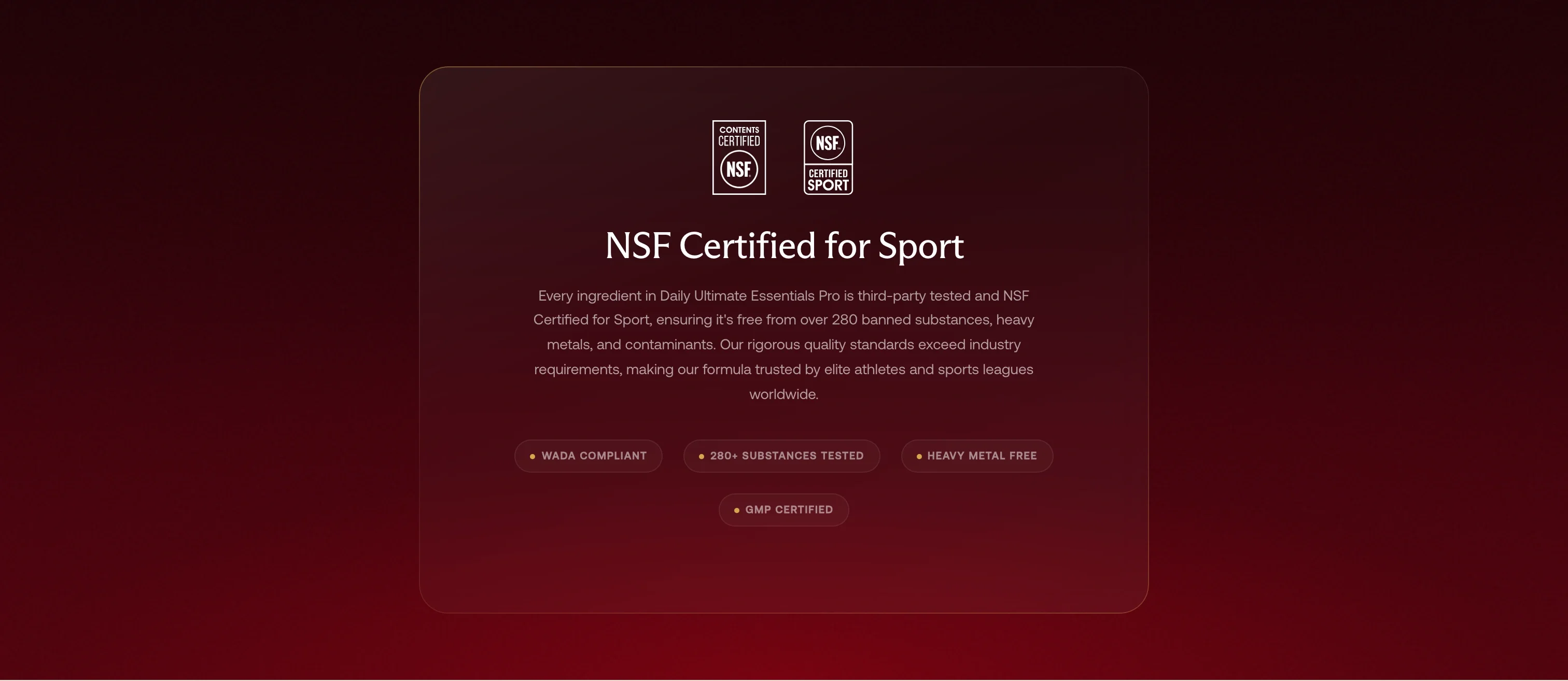 NSF Certification
