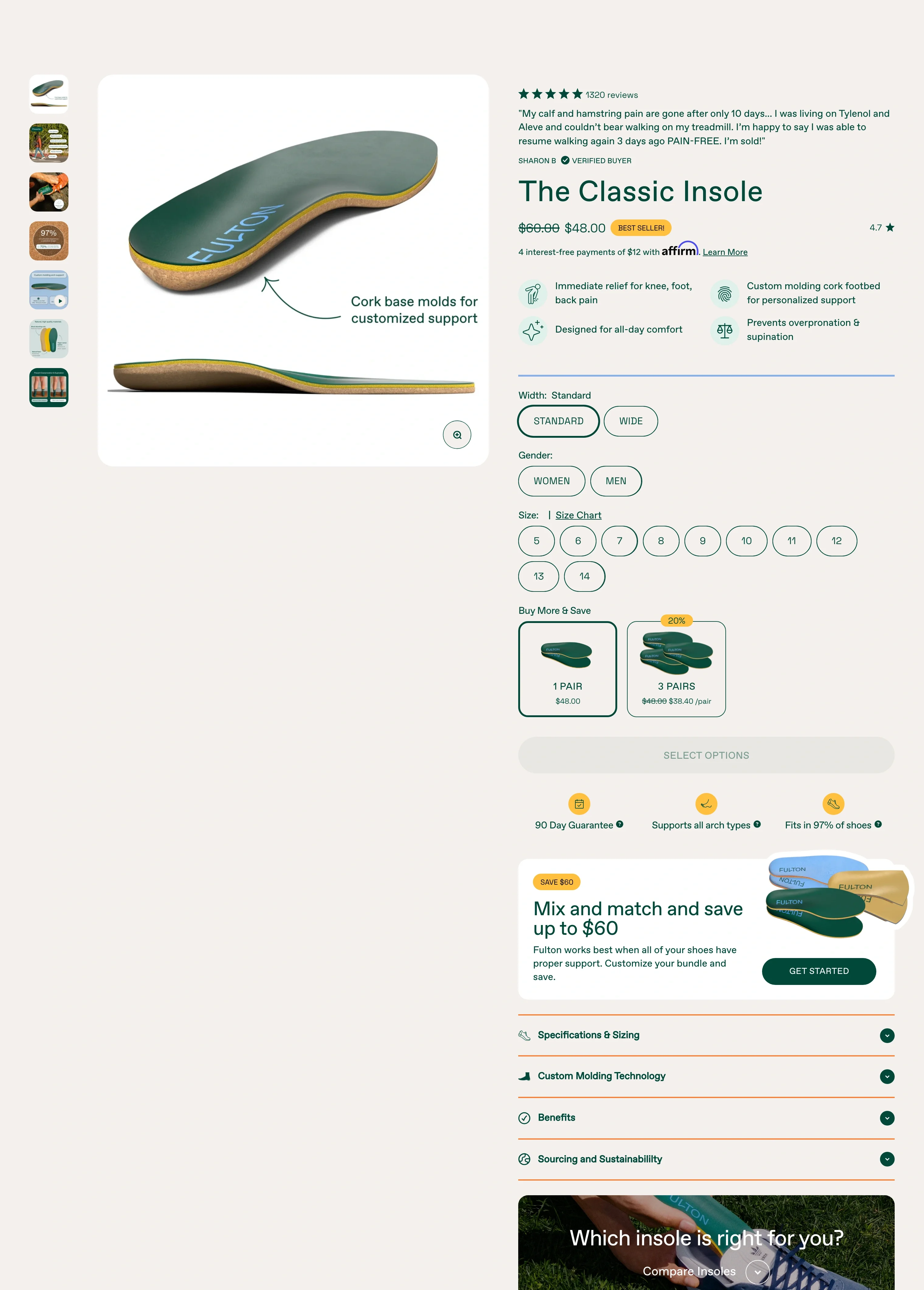 Classic Insole Product Hero